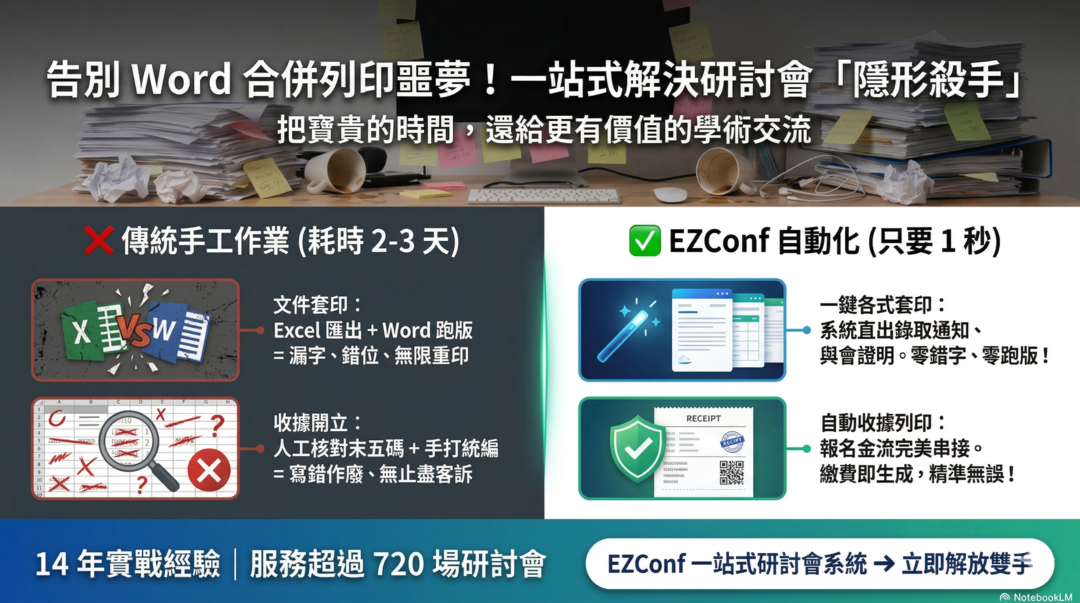 議程變動不再心驚膽戰！專屬「議程排定與查詢模組」讓研討會資訊同步零時差