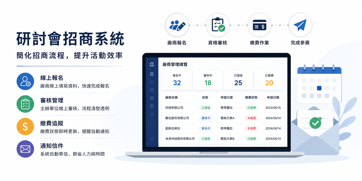 研討會為什麼需要招商系統？提升廠商管理與招商效率的關鍵工具